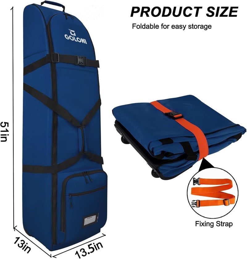 Goloni Golf Travel Bag with Wheels, Golf Travel Case for Airlines, 900D Heavy Duty Oxford Wear-Resistant Soft-Sided - Image 2